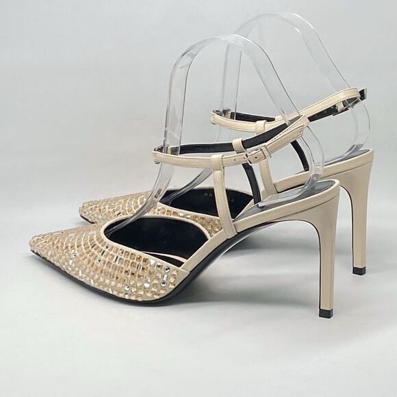 Celine Kitten Suede Strap Embellished Pumps size 39 - Picture 8 of 15